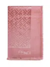 Fendi Silk Pink Silk And Wool Ff Shawl