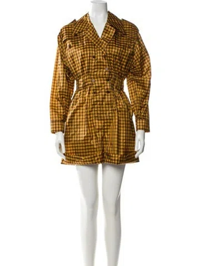 Pre-owned Fendi Silk Plaid Print Romper In Multi