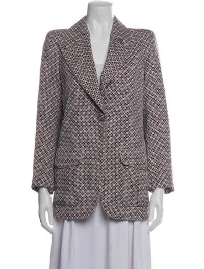 Pre-owned Fendi Silk Printed Blazer In Purple