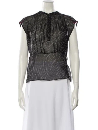 Pre-owned Fendi Silk Printed Blouse In Black