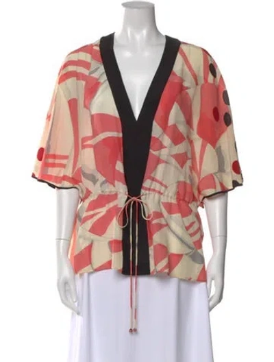 Pre-owned Fendi Silk Printed Blouse In Multi