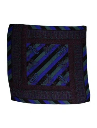 Pre-owned Fendi Silk Printed Scarf In Blue