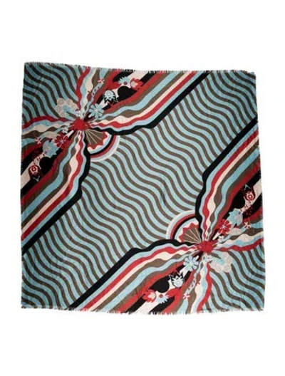 Pre-owned Fendi Silk Printed Scarf In Multi