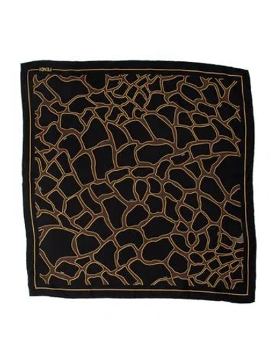 Pre-owned Fendi Silk Printed Scarf In Multi