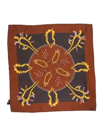 Pre-owned Fendi Silk Printed Scarf In Multi