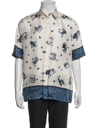 Pre-owned Fendi Silk Printed Shirt In Neutral