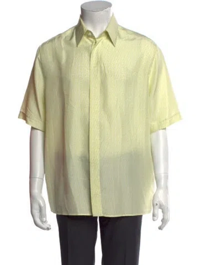 Pre-owned Fendi Silk Printed Shirt In Yellow