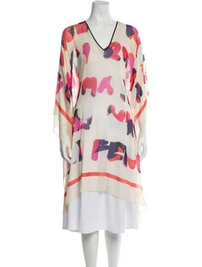 Pre-owned Fendi Silk Printed Tunic In Multi