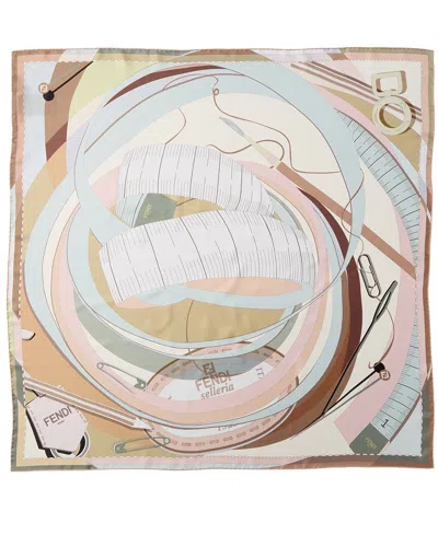 Fendi Silk Scarf In Sand