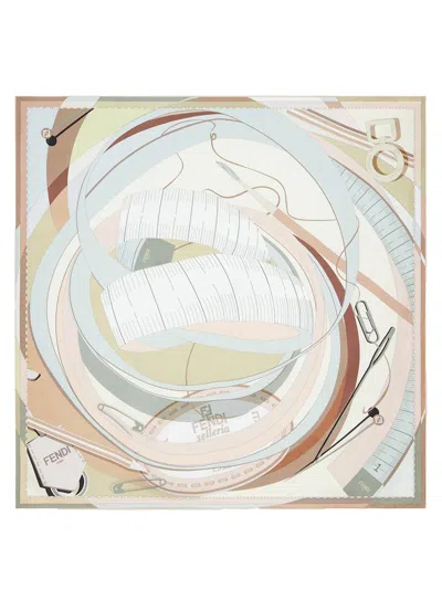 Fendi Silk Scarf Accessories In Beige