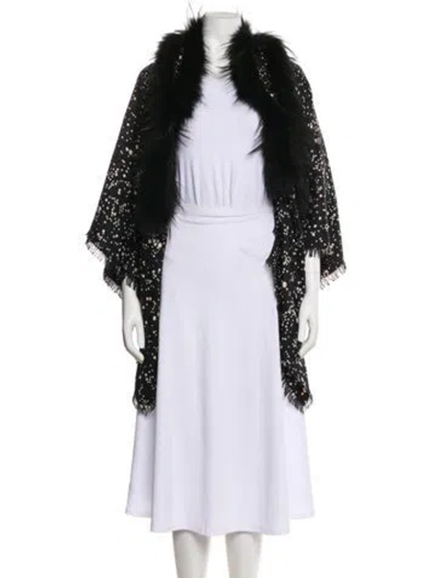 Pre-owned Fendi Silk Scarf In Black