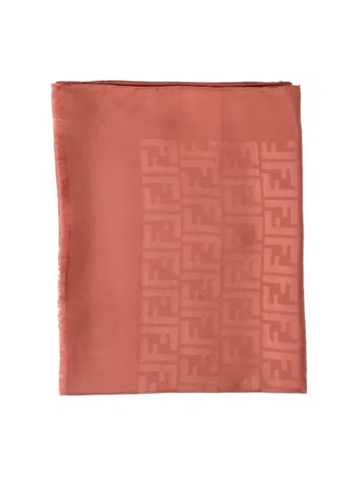 Fendi Silk Scarf In Brown