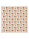 Fendi Selleria Print Square Scarf With Hemmed Edges In Nude