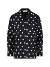 Fendi Long Sleeve Top Polka Dots Chest Pocket In Black