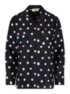 Fendi Long Sleeve Top Polka Dots Chest Pocket In Black