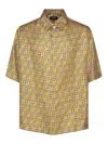 Fendi Ff Labyrinth Silk Shirt In Blue