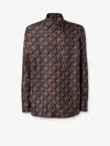 Fendi All-over Print Long Sleeves Shirt In Brown