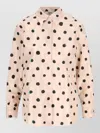 Fendi Silk Shirt Falena Dots Print Long Sleeves In Pink