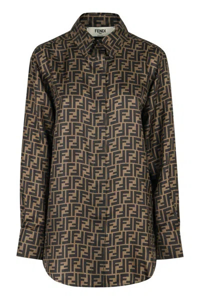Fendi Silk Shirt In Gold
