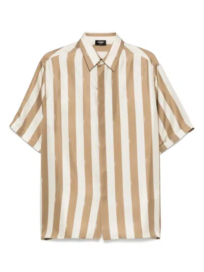 Fendi Silk Shirt In Beige