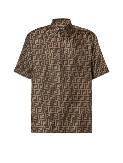 Fendi Silk Shirt With All-over Ff Logo