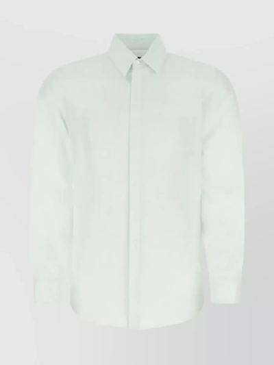 Fendi Silk Shirt With Buttoned Cuffs And Rear Yoke In Pastel