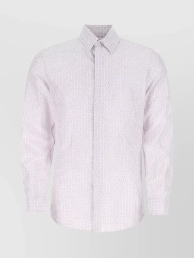 Fendi Silk Shirt With Micro Ff Karligraphy Pattern In Multi