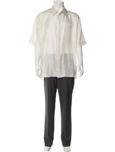 Pre-owned Fendi Silk Short Sleeve Shirt In Neutral