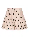 Fendi Silk Shorts Polka Dot Pockets Pleats In Neutral