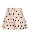 Fendi Silk Shorts Polka Dot Pockets Pleats In Neutral