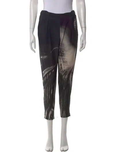 Pre-owned Fendi Silk Skinny Leg Pants In Black