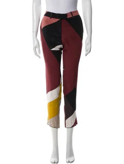 Pre-owned Fendi Silk Skinny Leg Pants In Multi