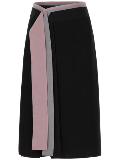 Fendi Silk Skirt In Black