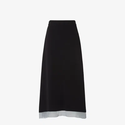 Fendi Silk Skirt In Black