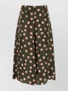 Fendi Olive Green Printed Silk Skirt