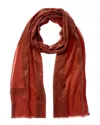 Fendi Silk Stole In Orange