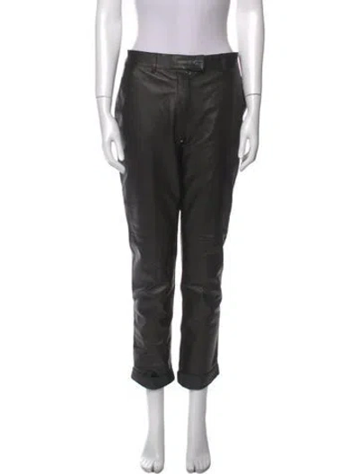 Pre-owned Fendi Silk Straight Leg Pants In Black