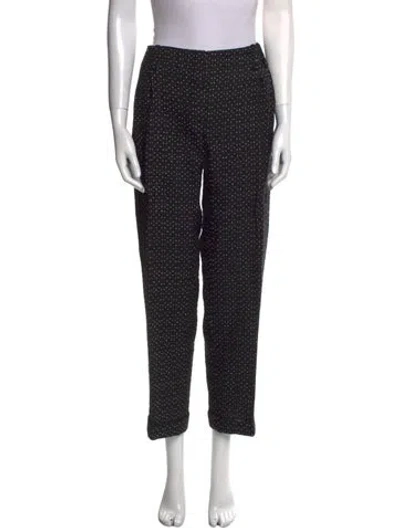 Pre-owned Fendi Silk Straight Leg Pants In Black