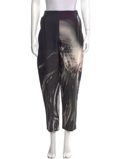 Pre-owned Fendi Silk Straight Leg Pants In Black