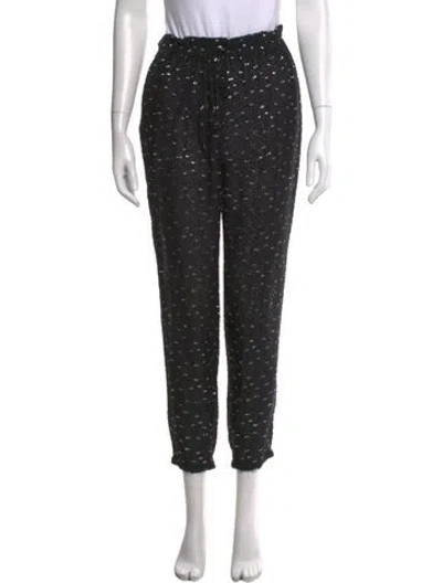 Pre-owned Fendi Silk Straight Leg Pants In Black