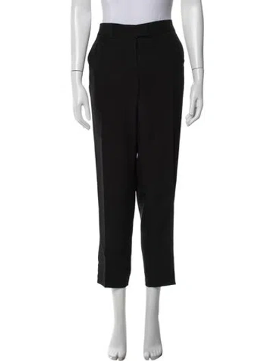 Pre-owned Fendi Silk Straight Leg Pants In Black