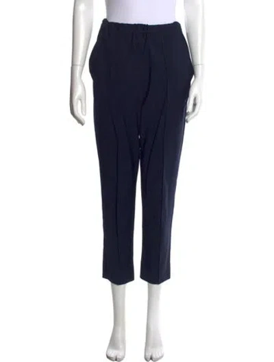 Pre-owned Fendi Silk Straight Leg Pants In Blue