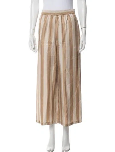 Pre-owned Fendi Silk Striped Lounge Set In Neutrals