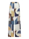 Fendi Patchwork Print Silk Flowing Pyjama Trousers Clothing In Multi