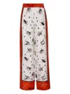 Fendi Printed Satin Wide-leg Pant In White
