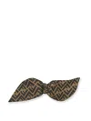 Fendi Silk Twill Hair Clip With Ff Motif In Brown
