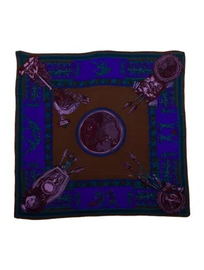 Pre-owned Fendi Silk Vintage Scarf In Blue