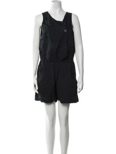 Pre-owned Fendi Silk V-neck Romper In Blue