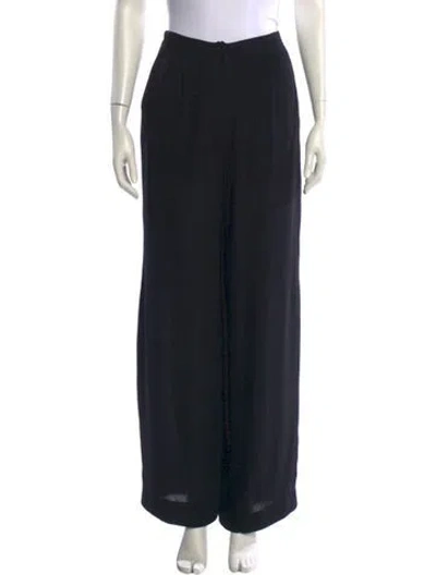 Pre-owned Fendi Silk Wide Leg Pants In Black