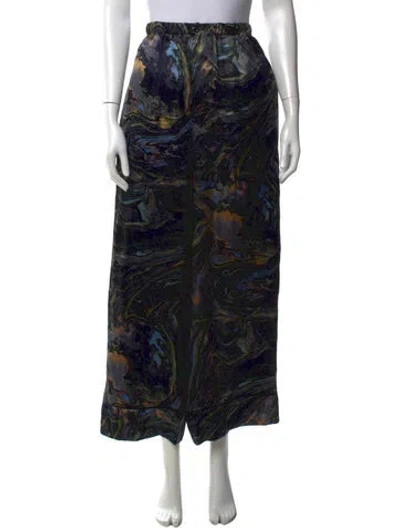 Pre-owned Fendi Silk Wide Leg Pants In Blue
